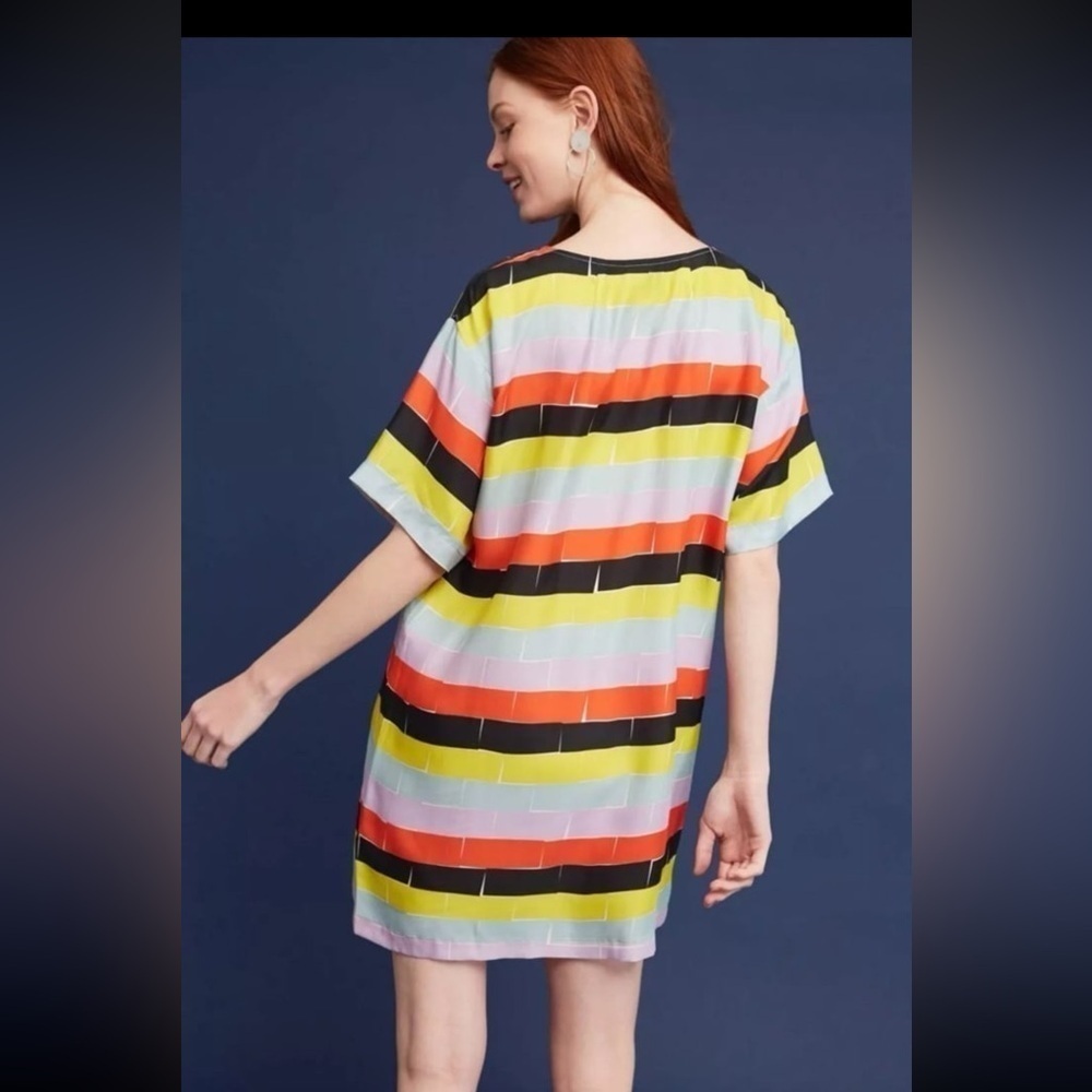 Anthropologie Dusen Dusen Multicolored Striped Tunic dress size XS - Picture 5 of 13
